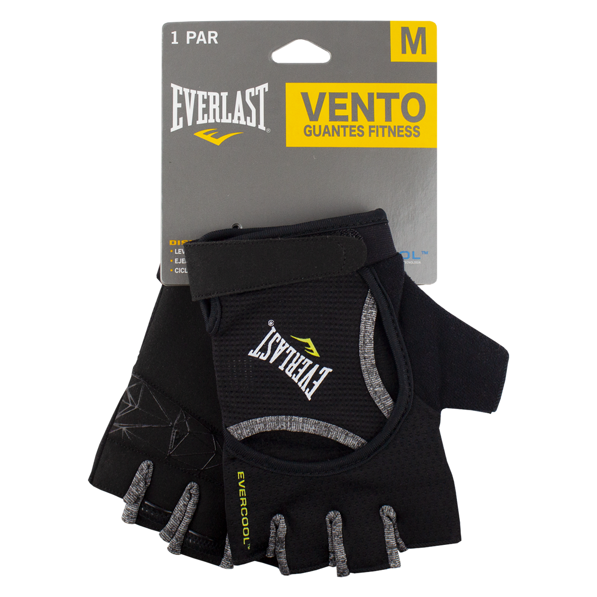 Guantes Fitness Vento Negro/Gris Mujer Everlast