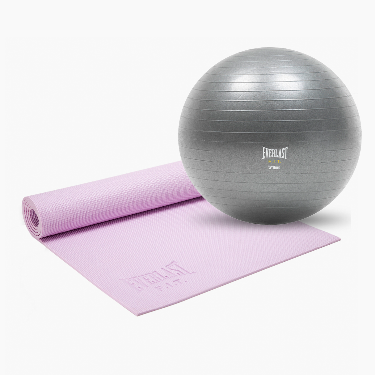 Kit Fitness Mat + Balón Pilates 75 cm. Gris