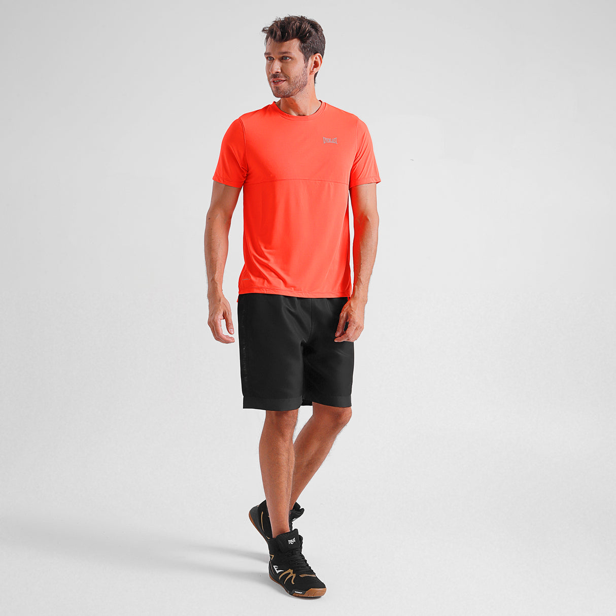 Polera M/C Running Box Flame Orange Everlast