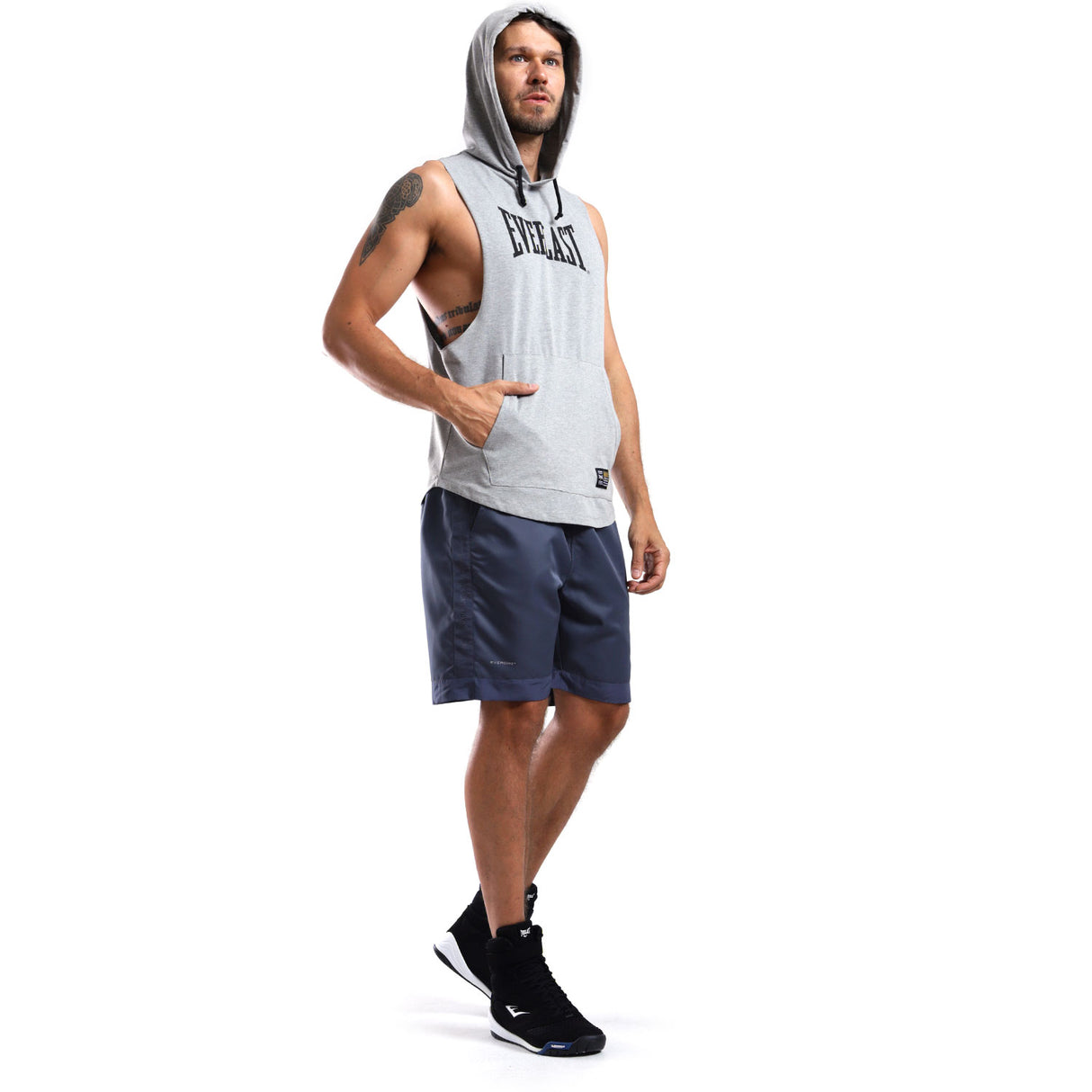 Polera Hood Round Everlast Light Melange