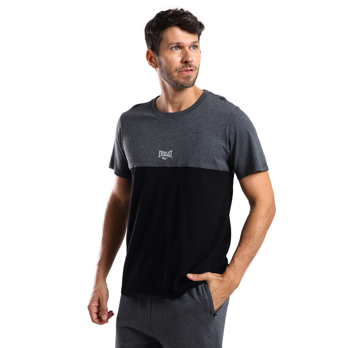 Polera Everlast Box Block Dark Grey /Black Hombre