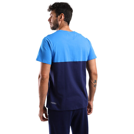 Polera Everlast Box Block Navy/Cyan Hombre