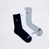 Tripack Calcetines Crew Negro-Blanco-Gris Everlast