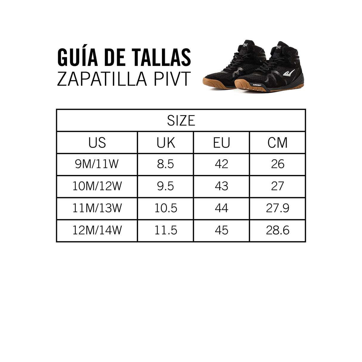 Zapatillas de Boxeo Everlast PIVT Low Top Negro