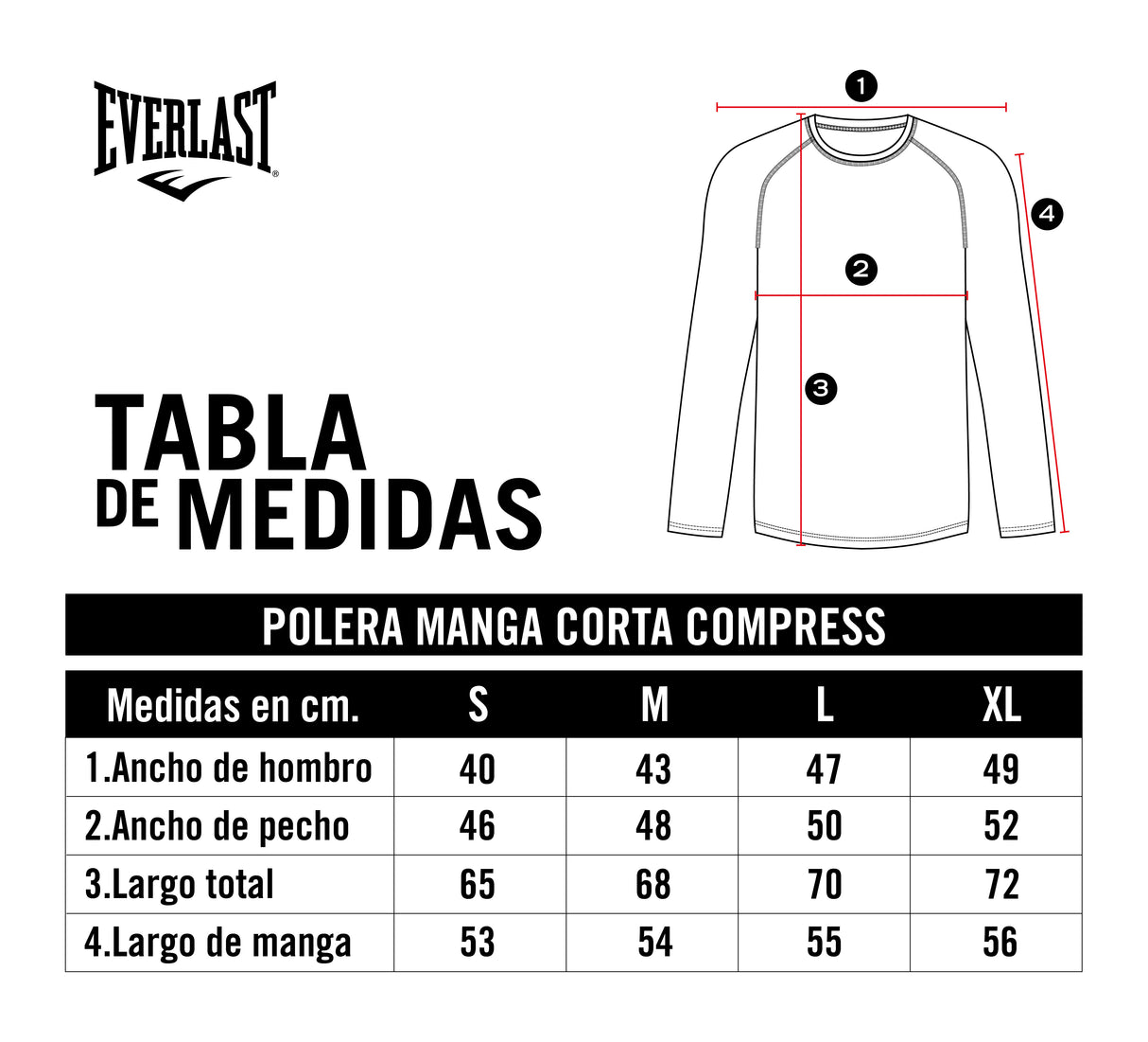 Polera de Compresión Manga Larga Negro Everlast