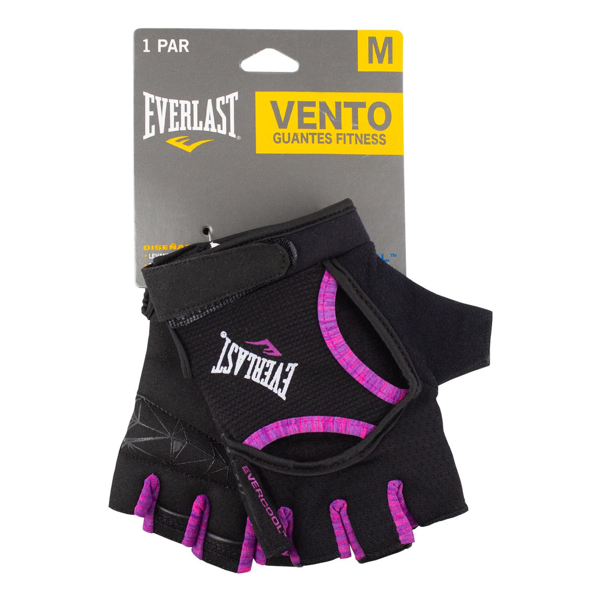 Guantes Fitness Vento Negro/Rosado Mujer Everlast