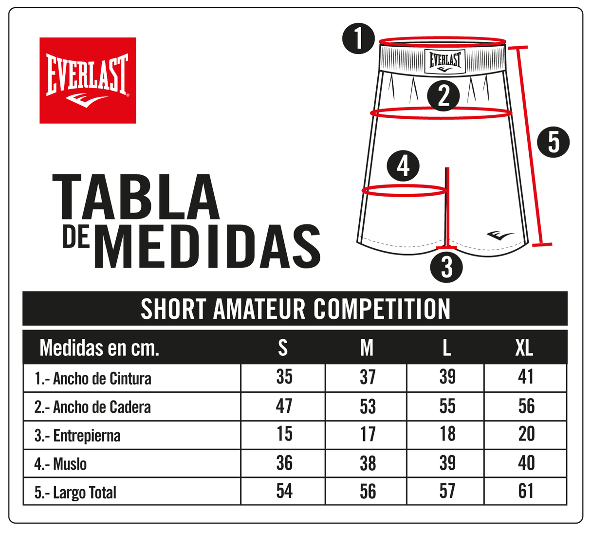 Short  Amateur Competition Rojo Everlast